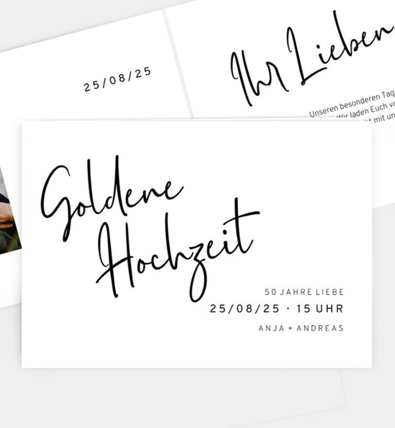 Einladungskarte Goldene-Hochzeit Only Us