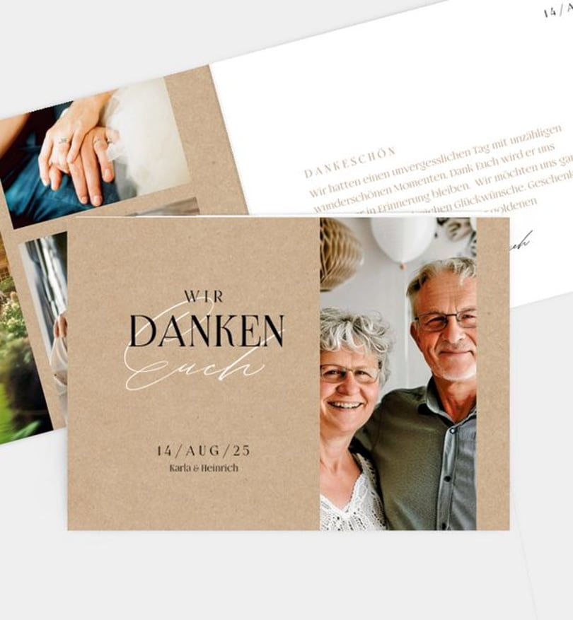 Dankeskarte Silberhochzeit Dynamic Elegance