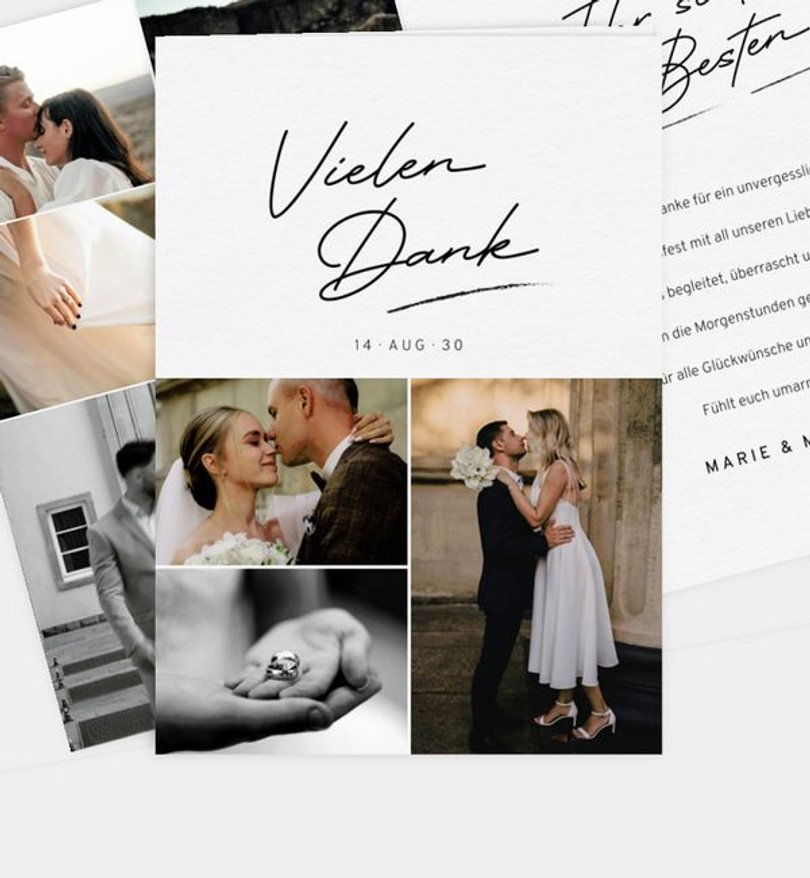 Dankeskarte Hochzeit Weddingfont