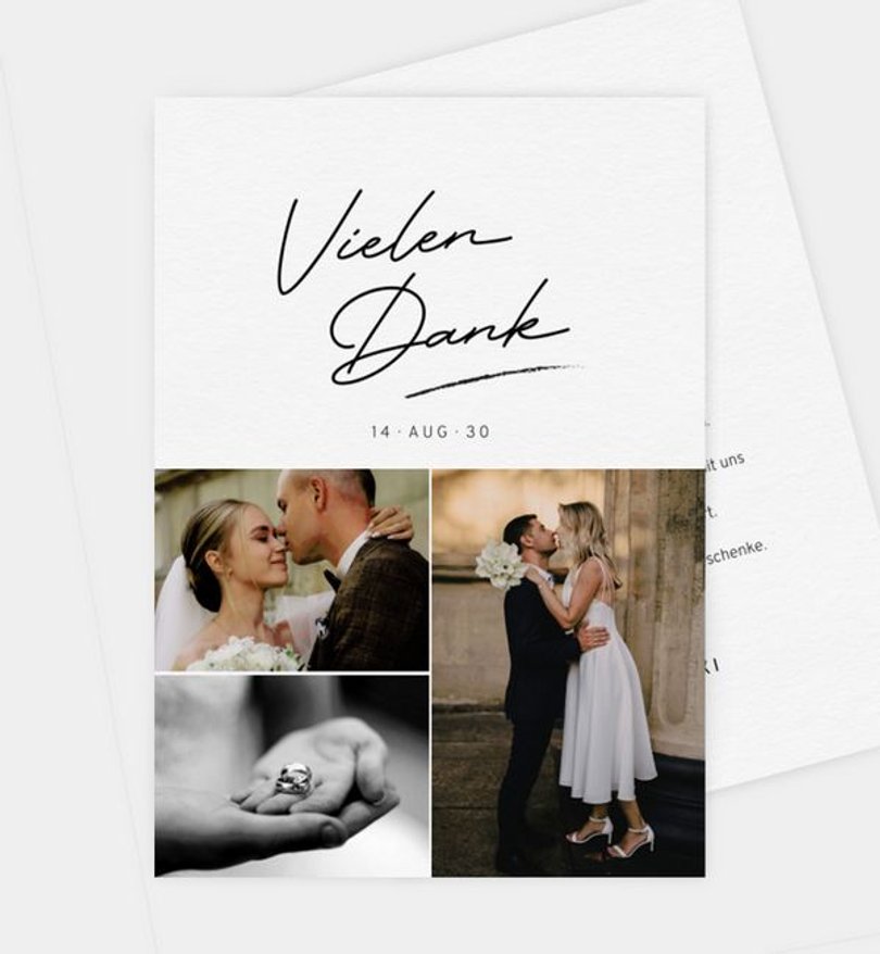 Dankeskarte Hochzeit Weddingfont