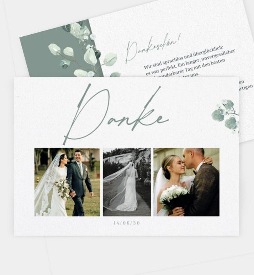 Dankeskarte Hochzeit Cinerea