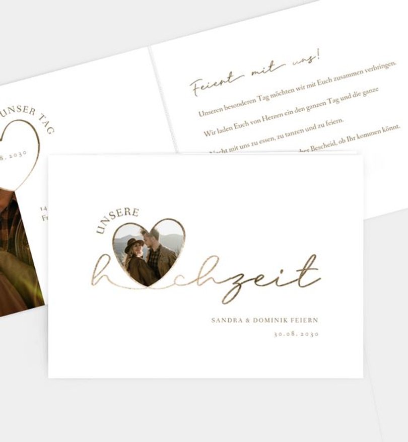 Einladungskarte Hochzeit Hochzeitsherz