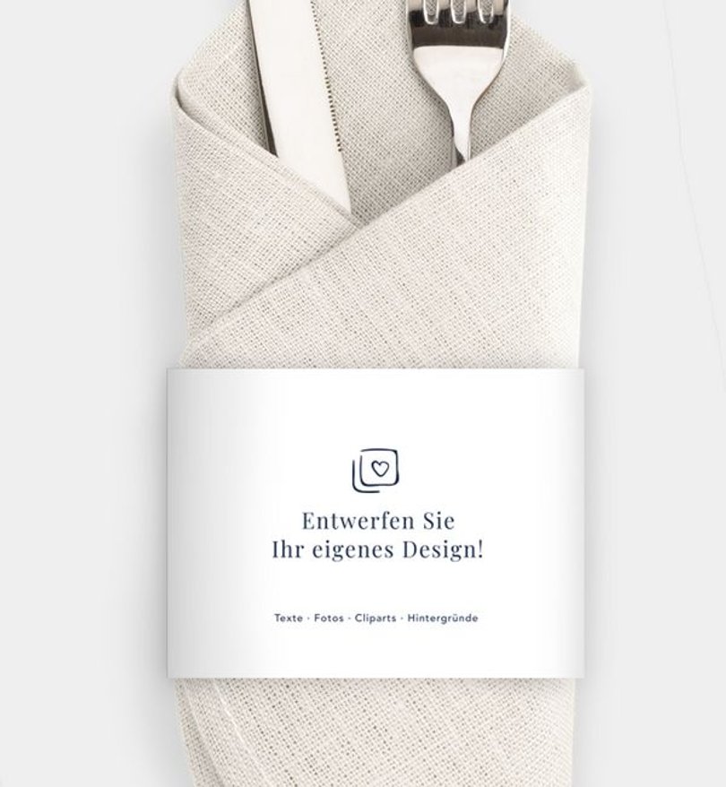 Besteck Servietten-Zubehör Goldene Hochzeit Blanko Design