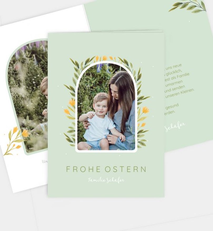 Grußkarte Ostern Osterfenster