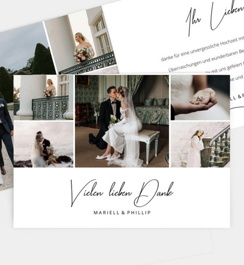 Dankeskarte Hochzeit Clean Elegance