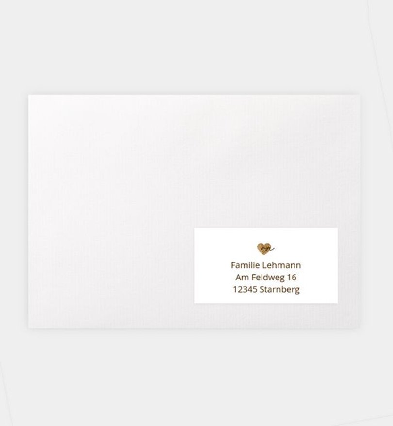 Empfängeraufkleber Hochzeit Volles Herz
