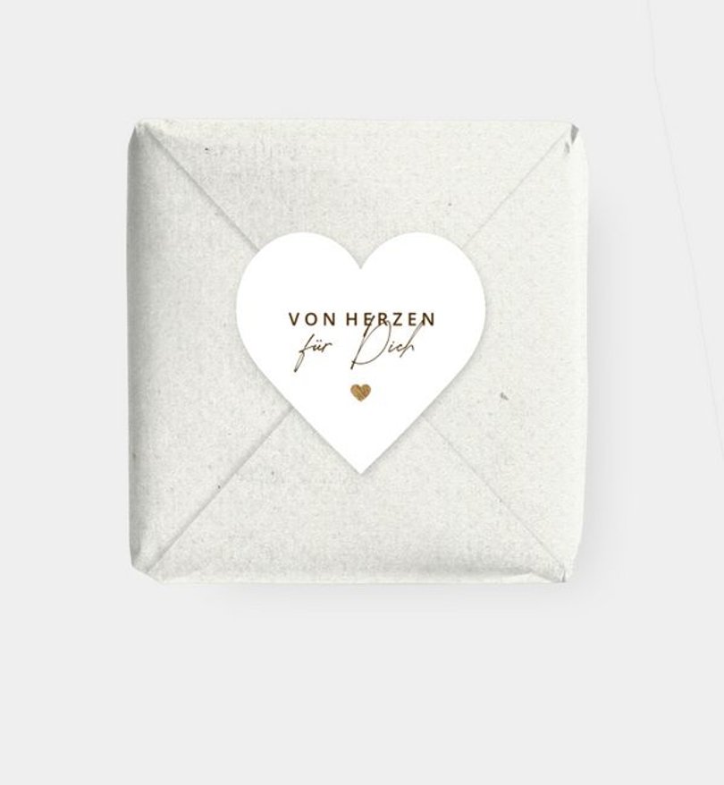 Geschenkaufkleber Hochzeit Volles Herz