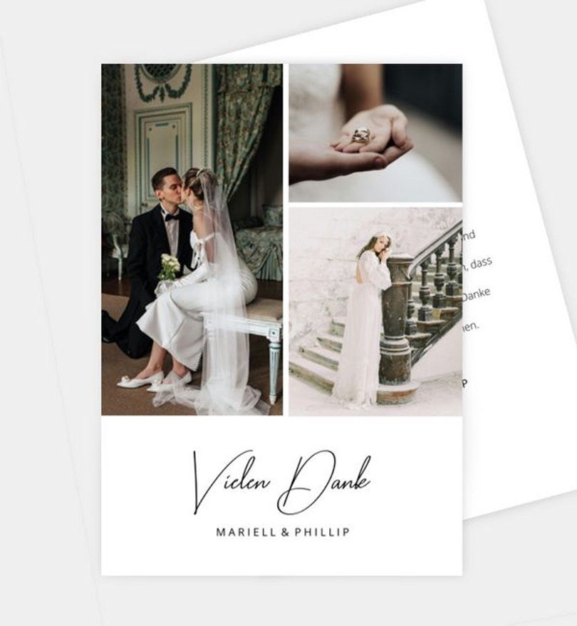 Dankeskarte Hochzeit Clean Elegance