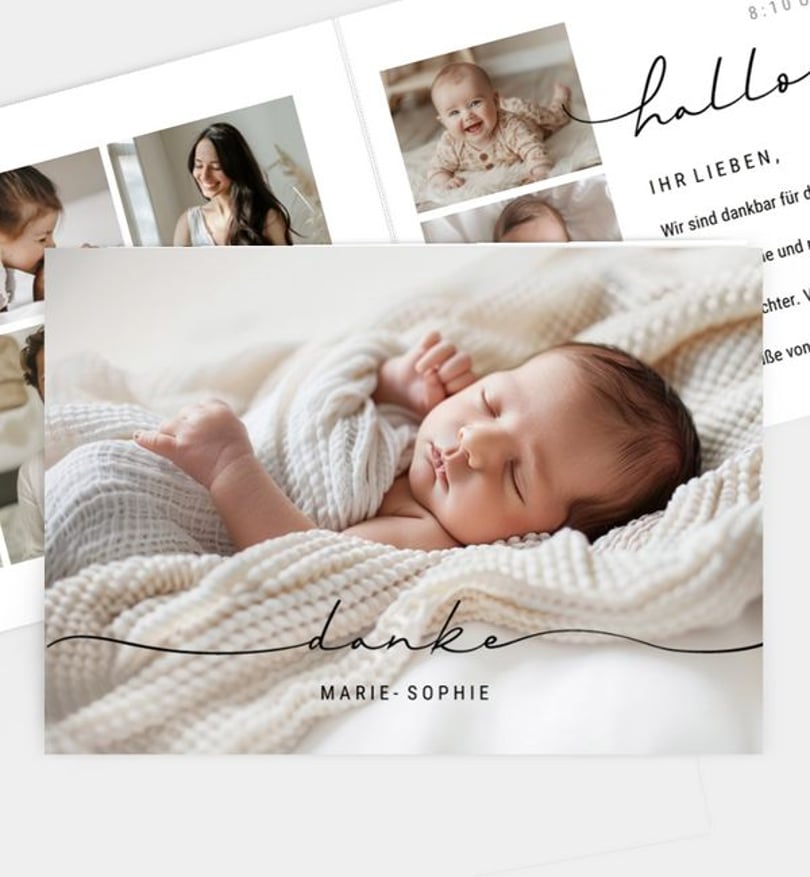 Dankeskarte Geburt Bundle of Joy