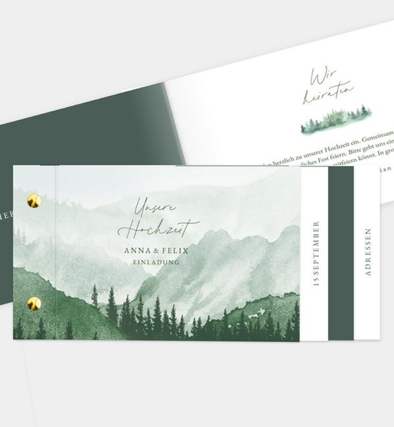 Einladungskarte Hochzeit Bosque