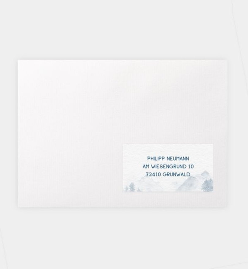 Empfängeraufkleber Hochzeit Berge