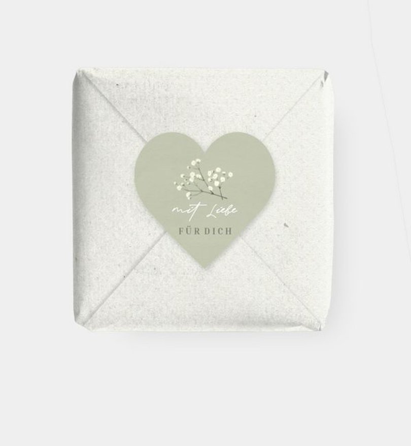 Geschenkaufkleber Hochzeit Schleierkraut