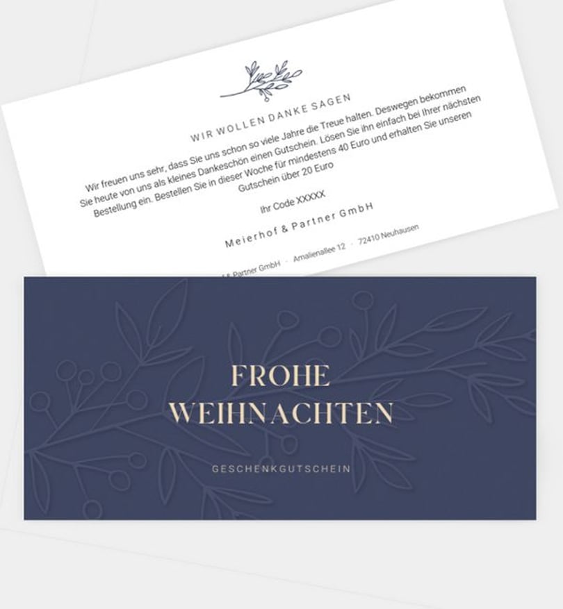 gutscheinkarte Weihnachten Geschäftlich Festive Elegance