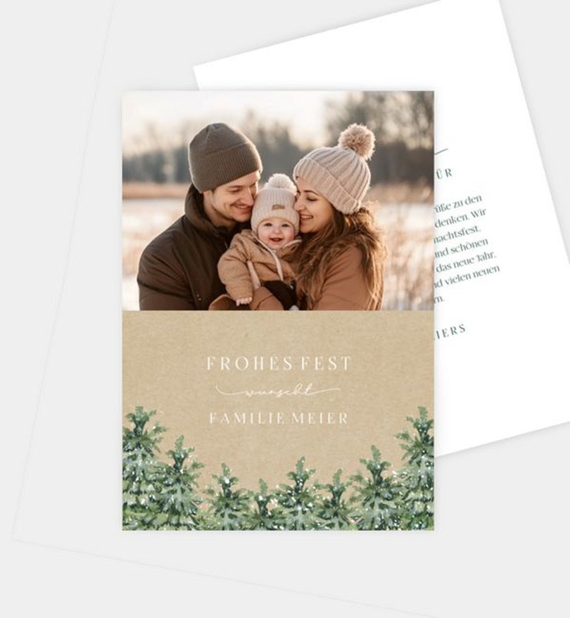 Weihnachtskarte Weihnachten/Privat Schneefall · Vintage