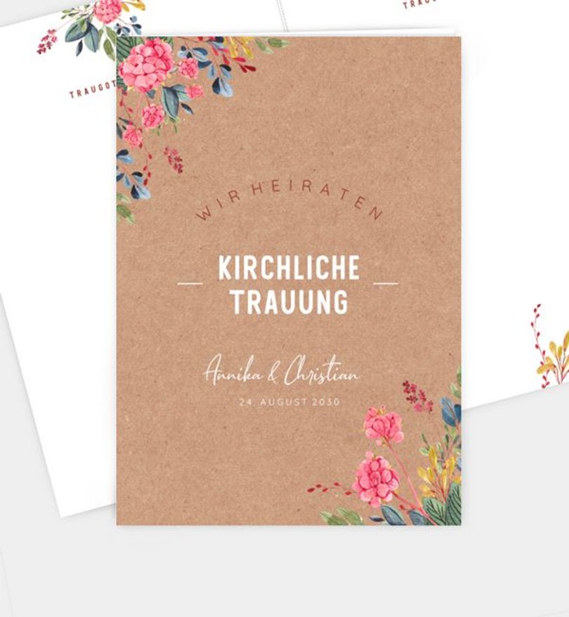 Kirchenheft Hochzeit Vivid Florals