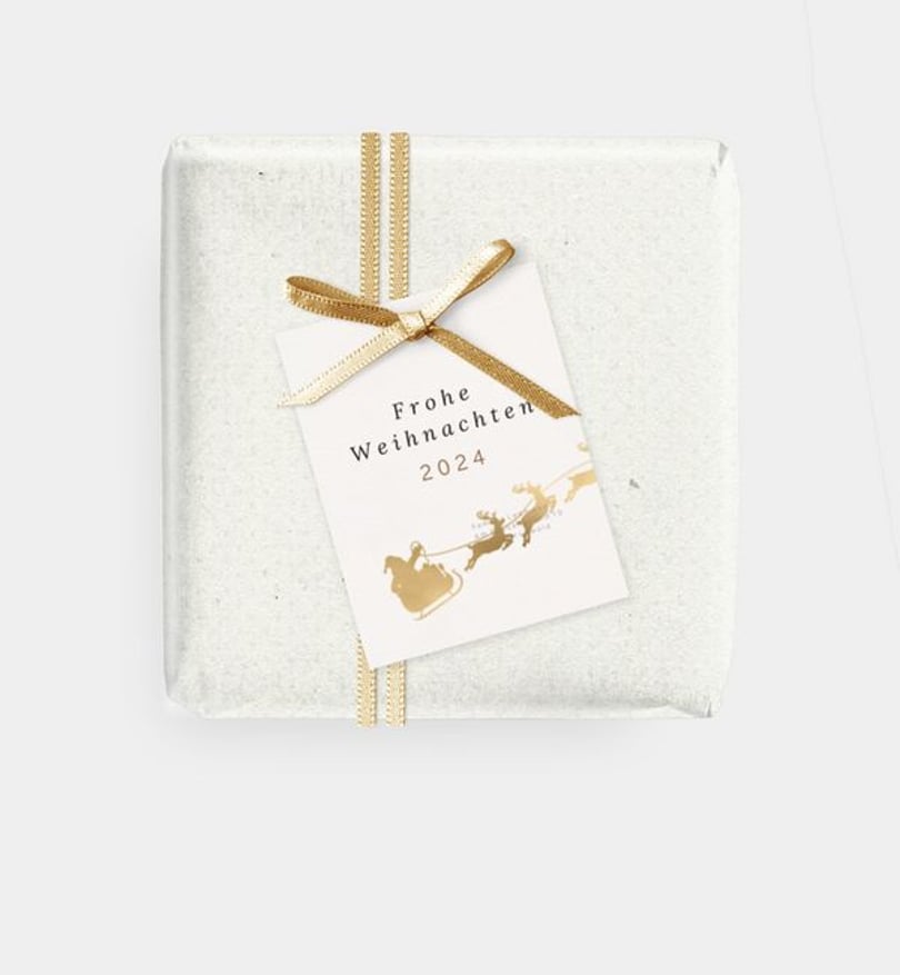 Geschenkanhänger Weihnachten Golden reindeer