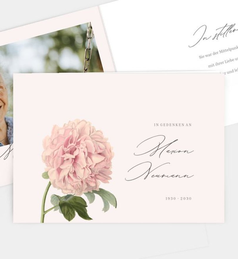 Trauerkarte Trauer Timeless Rose