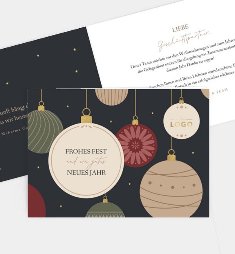 Weihnachtskarte Weihnachten/Geschäftlich Christbaumkugeln
