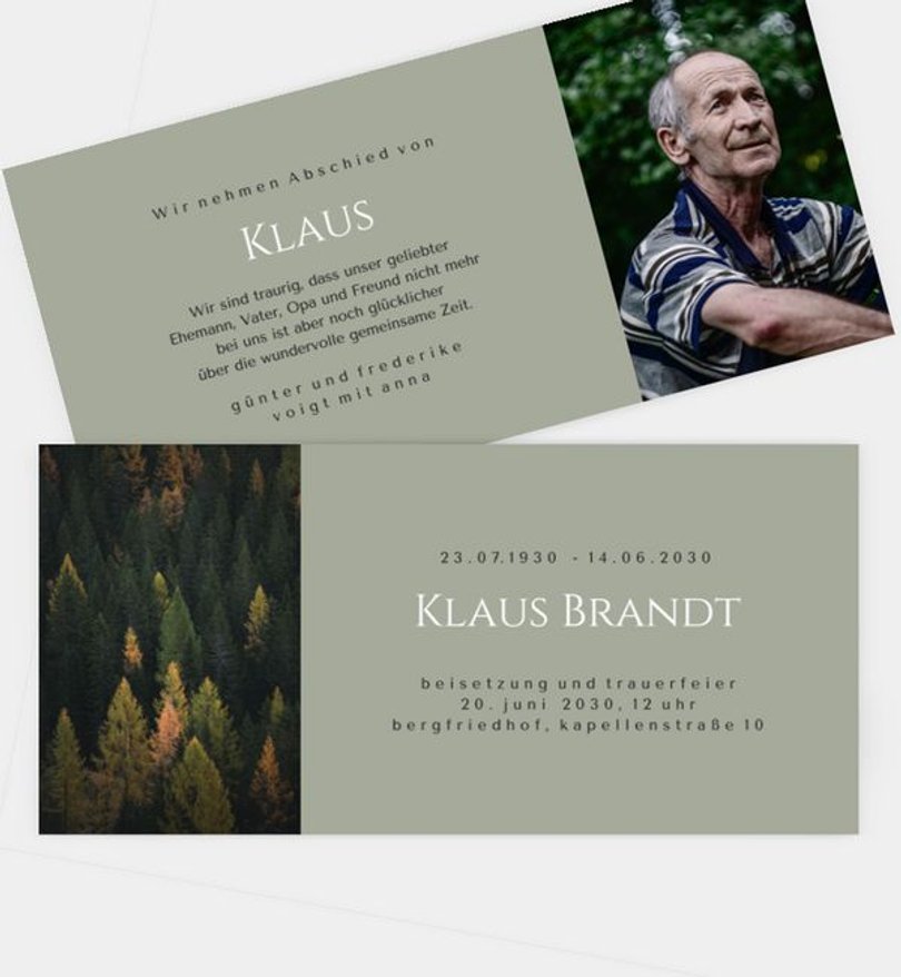 Trauerkarte Trauer Naturfreund
