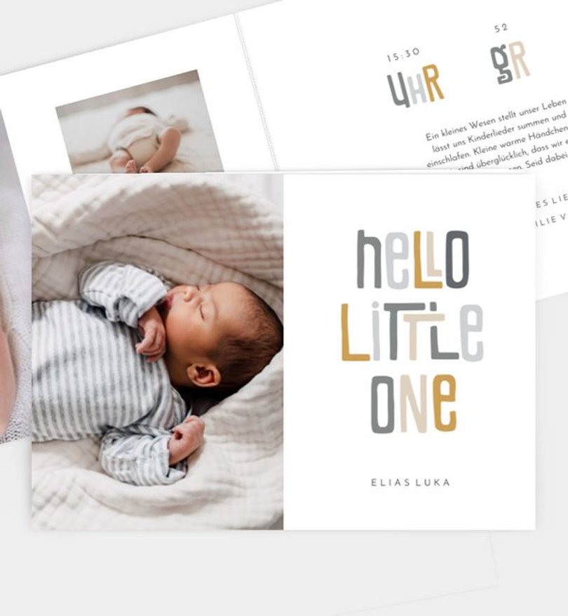 Geburtsanzeige Geburt Little Hello