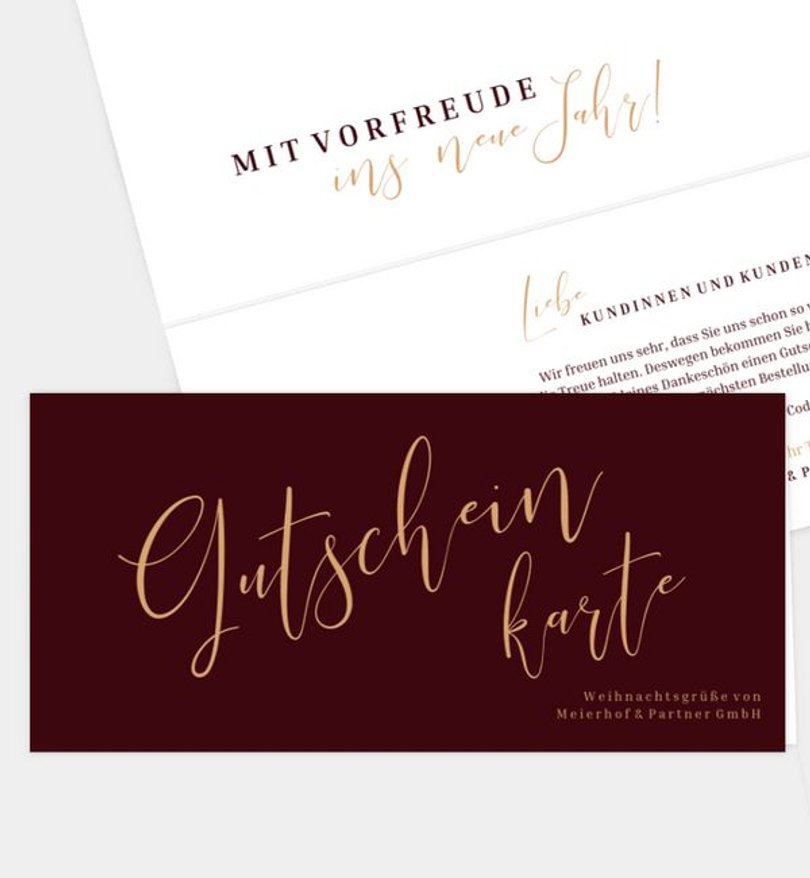 Gutscheinkarte Geschäftlich Feine Worte