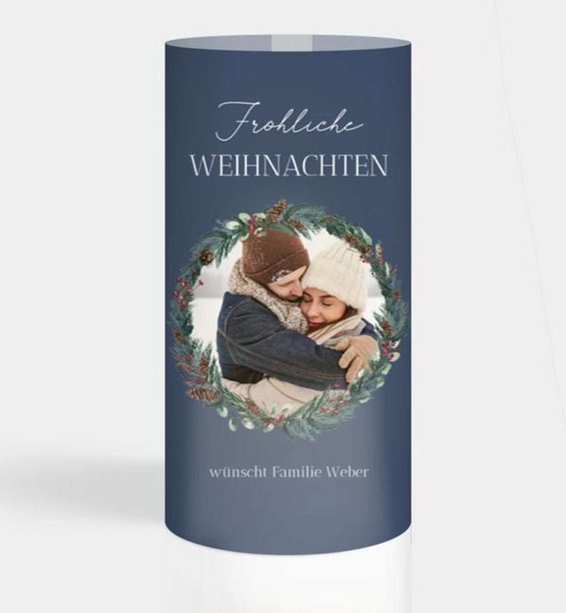 Windlichtkarte Weihnachten Adventskranz