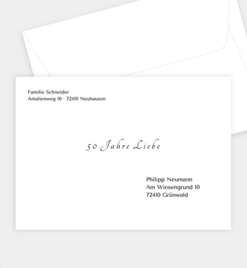 Briefumschlag Goldene-Hochzeit Classic Wedding · Crafty