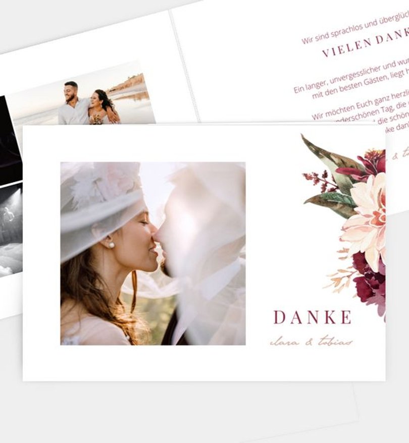Dankeskarte Hochzeit Boho Romance