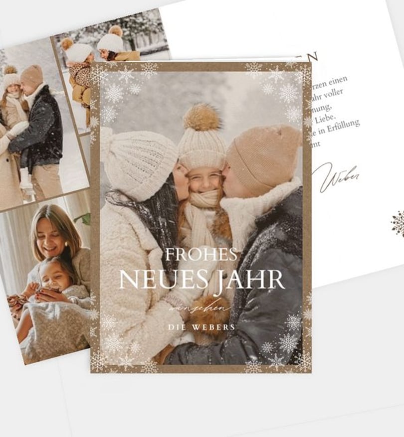 Neujahrskarte Weihnachten Vintage Christmas