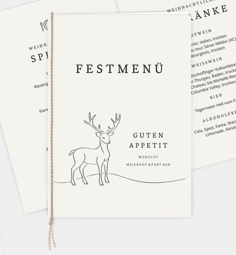 Menükarte weihnachten/privat/menuekarte/occasion Lineart Reindeer