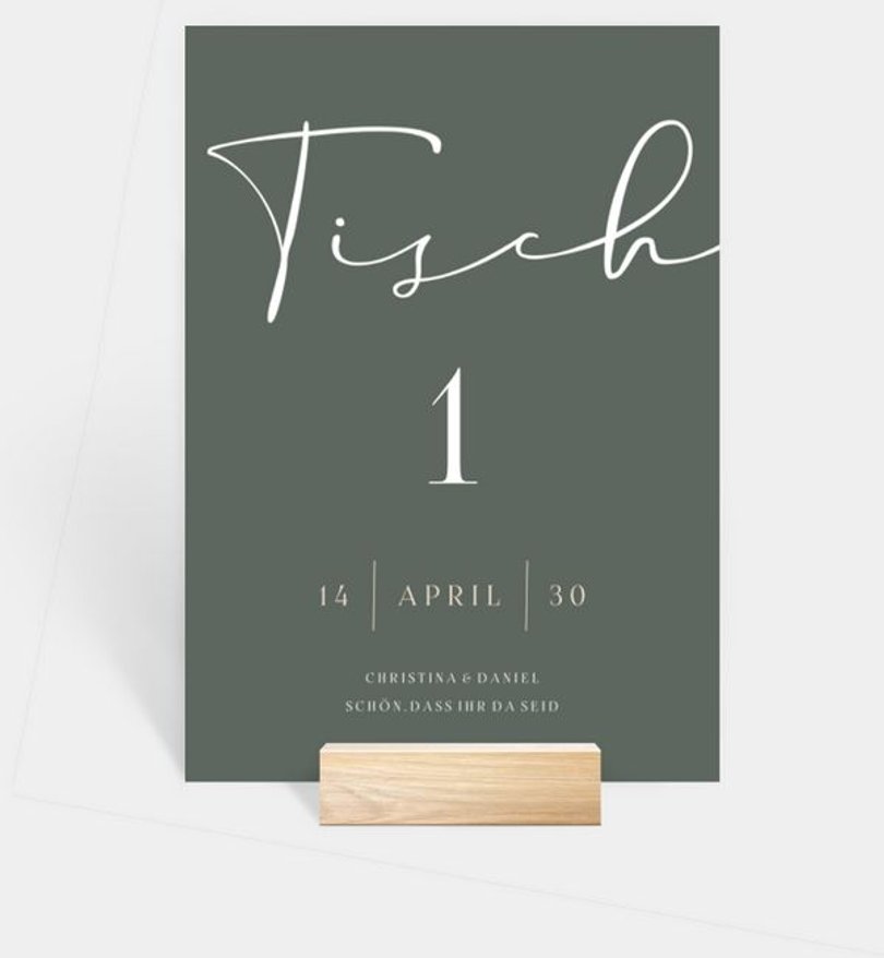 Tischnummer Hochzeit Friedliche Liebe