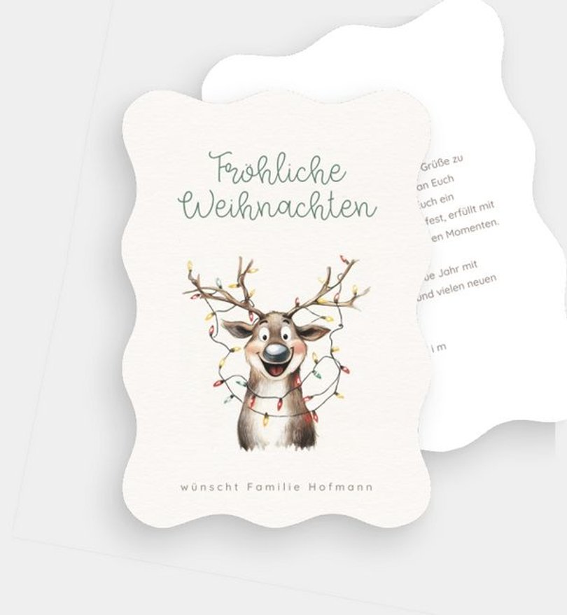 Weihnachtskarte Weihnachten/Privat Glowing Reindeer