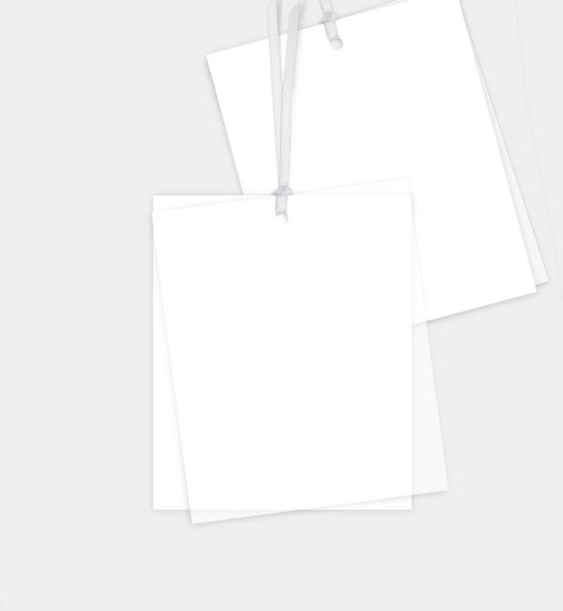 Einladungskarte Allgemein Polaroid mit Transparentpapier