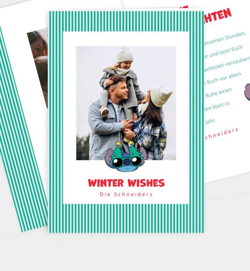 Weihnachtskarte Weihnachten/Privat Stitch · Winter Wishes