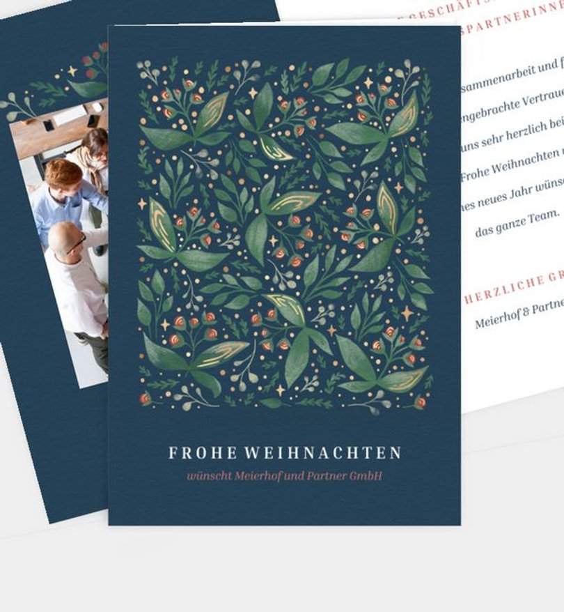 Weihnachtskarte Weihnachten geschäftlich Vintage Floral Pattern