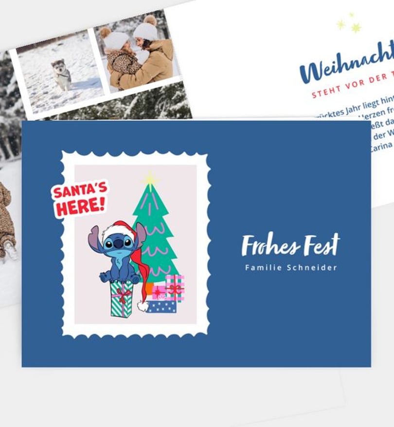 Weihnachtskarte Weihnachten/Privat Stitch · Santa's Here