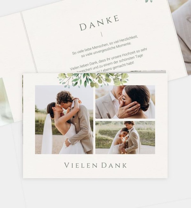 Dankeskarte Hochzeit Elegant Bouquet