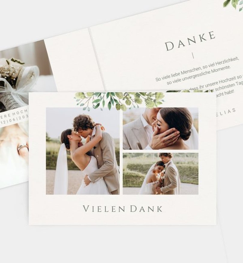 Dankeskarte Hochzeit Elegant Bouquet