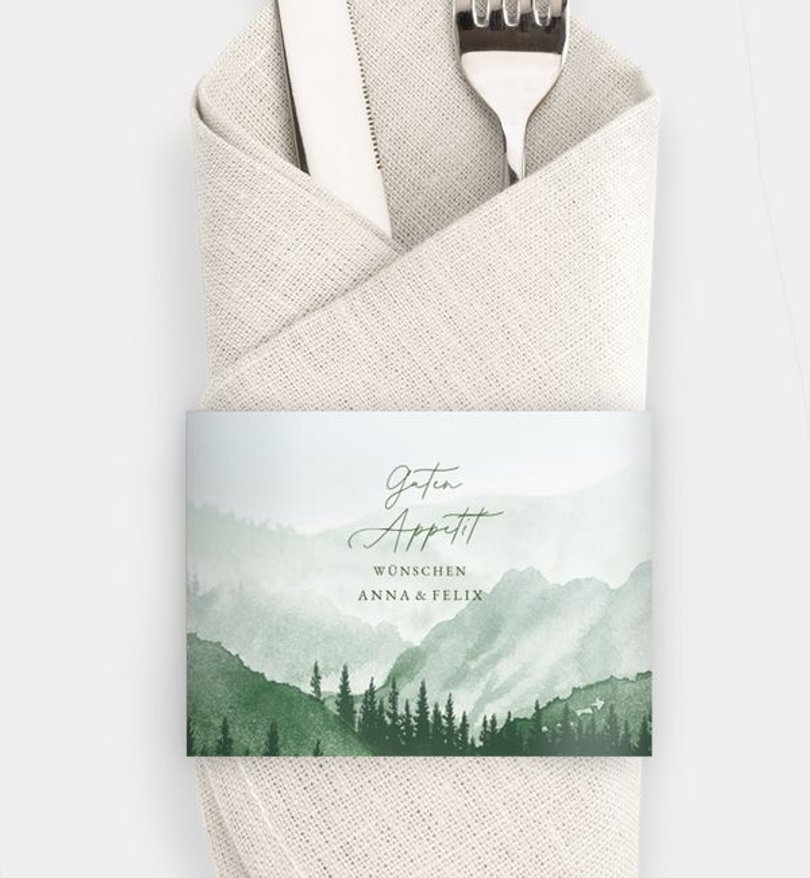 Besteck Servietten-Zubehör Hochzeit Bosque