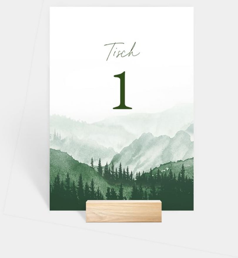 Tischnummer Hochzeit Bosque