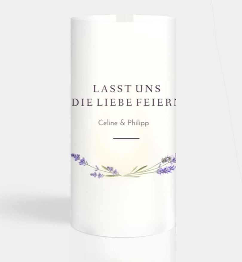 Windlichtkarte Hochzeit Lavender