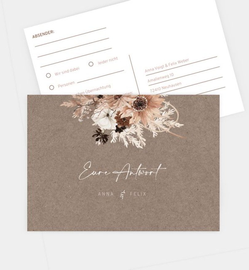 Antwortkarte Hochzeit Precious Yes