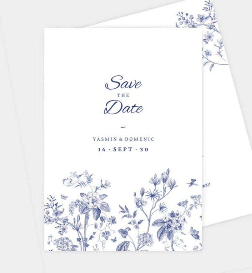 Save-The-Date Karte Hochzeit Classic Blue