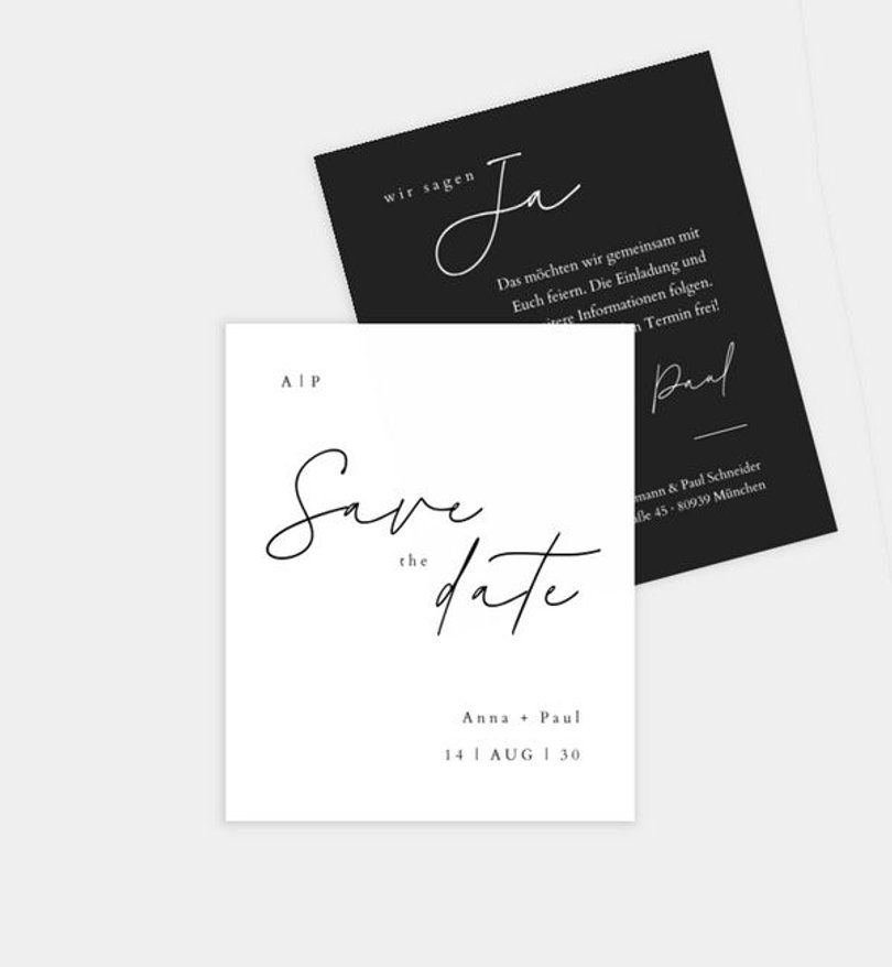 Save-The-Date Karte Hochzeit Monochromantic