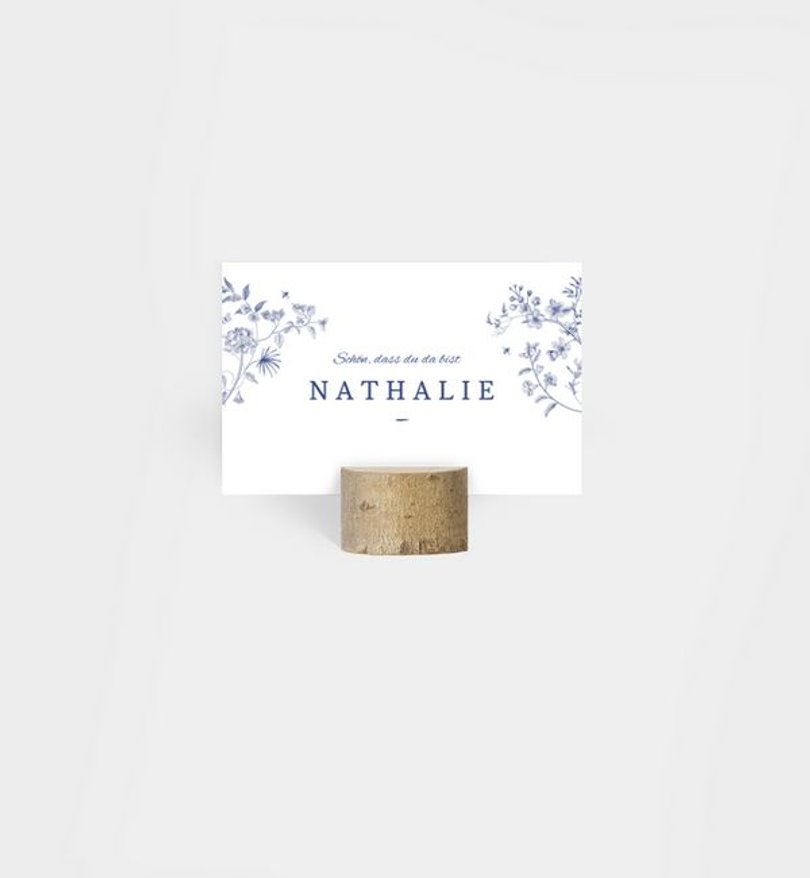 Tischkarte Hochzeit Classic Blue