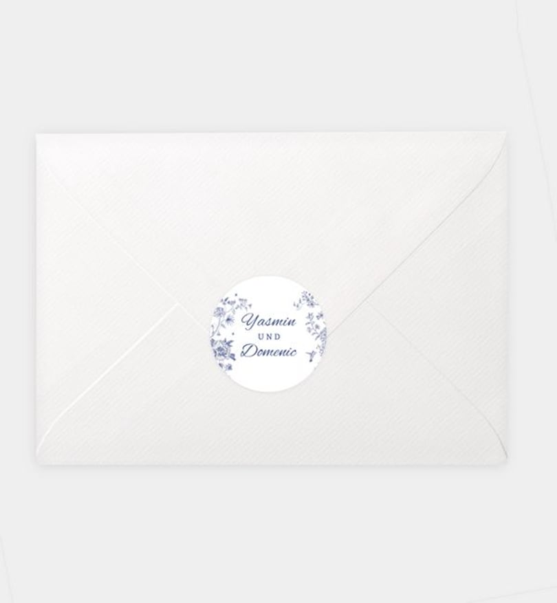 Siegelsticker Hochzeit Classic Blue