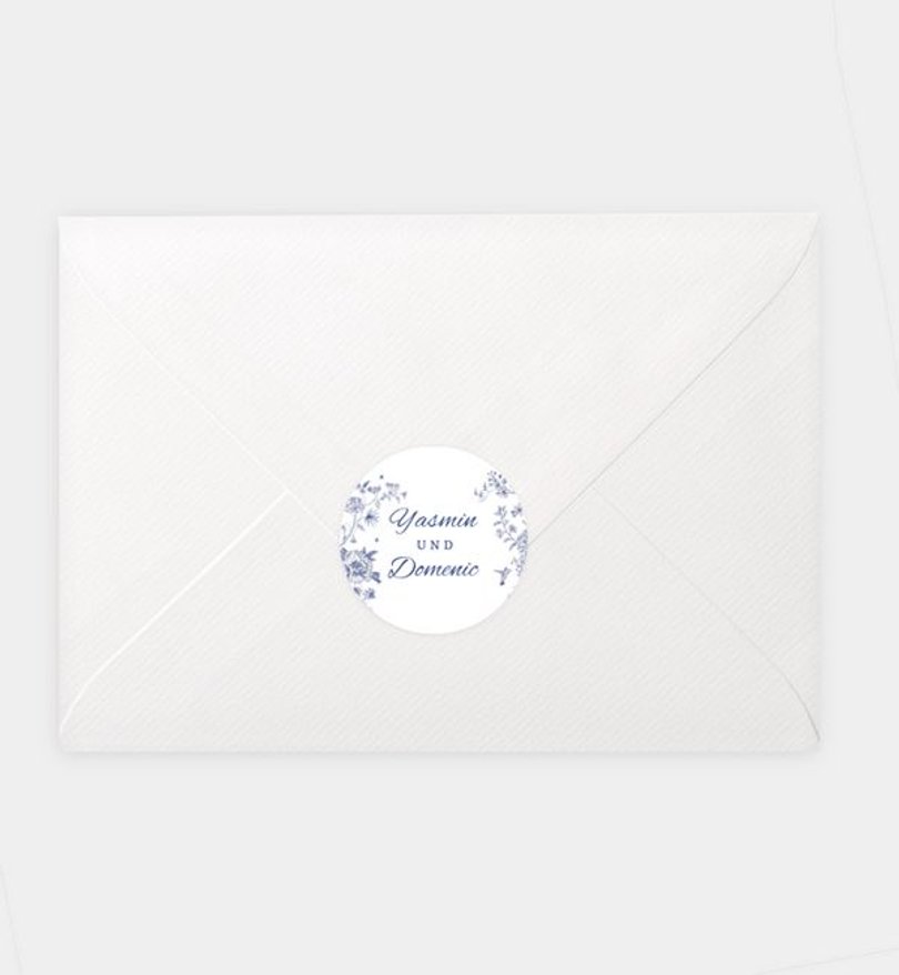 Siegelsticker Hochzeit Classic Blue