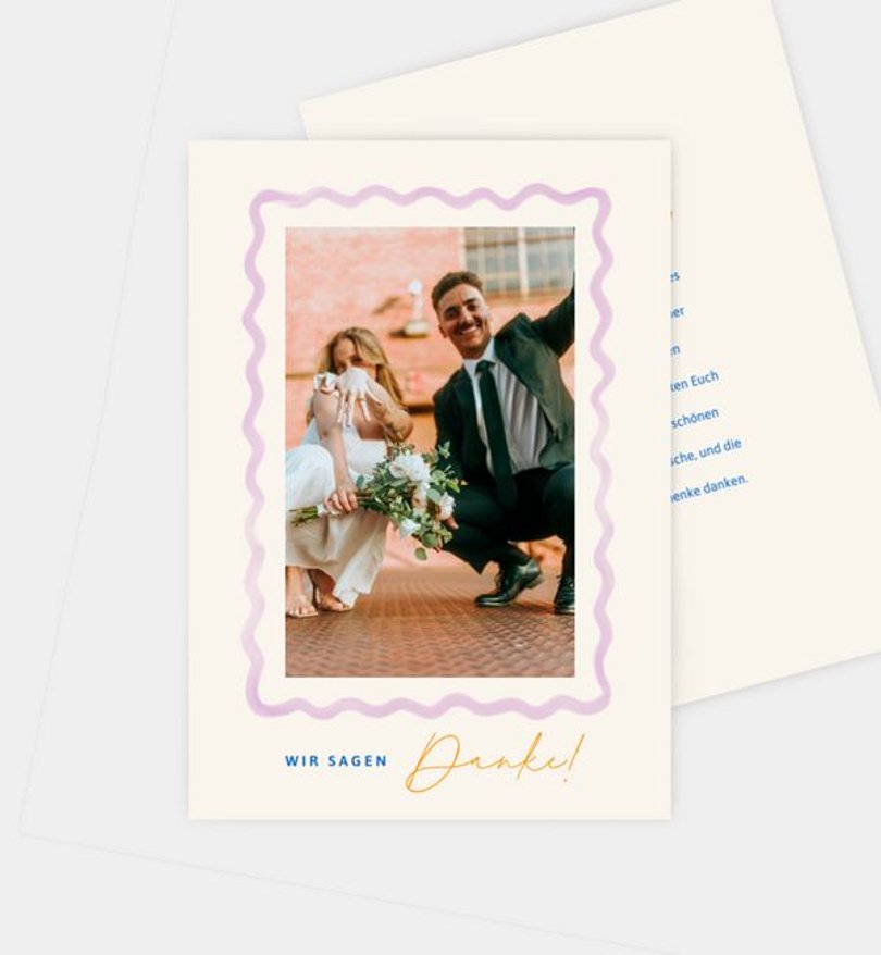 Dankeskarte Hochzeit Vivid Waves