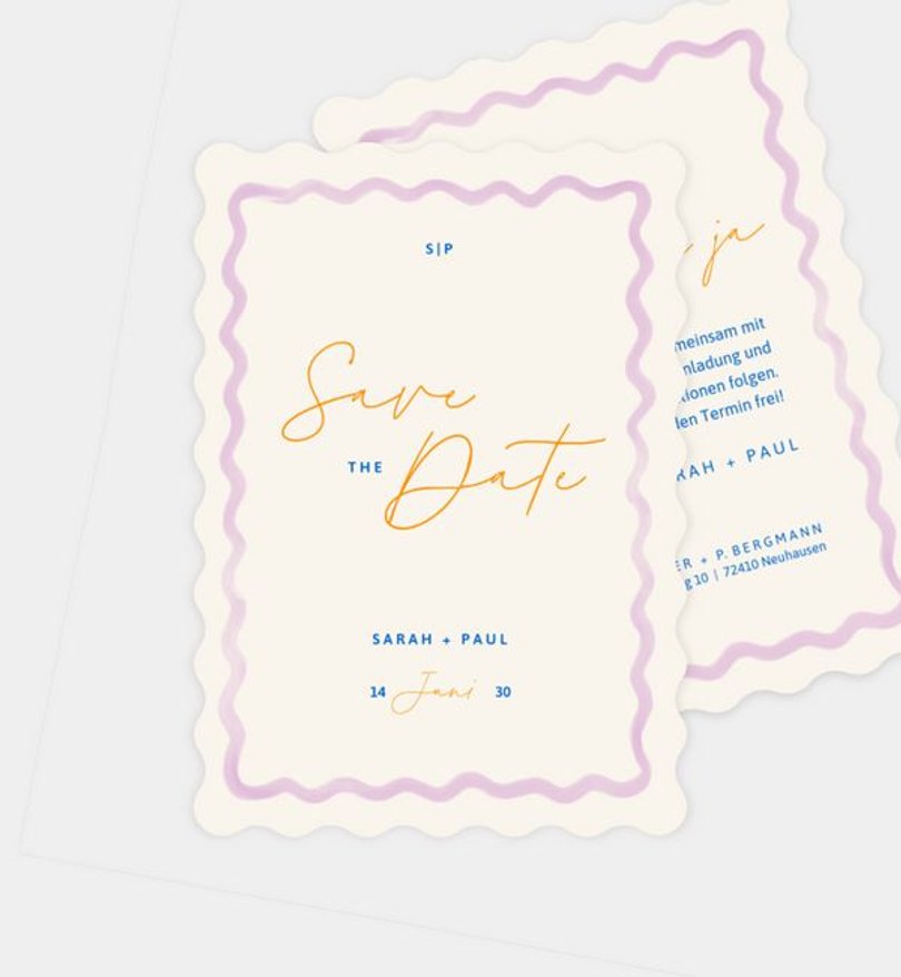 Save-The-Date Karte Hochzeit Vivid Waves
