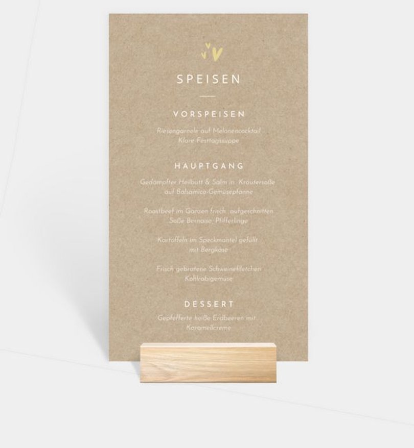 Menükarte Hochzeit Classic Moment · Vintage